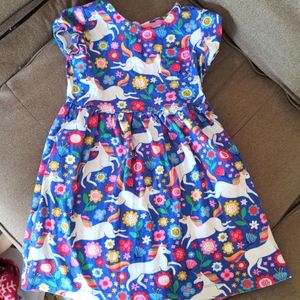 Mini Boden unicorn jersey dress sz 8-9